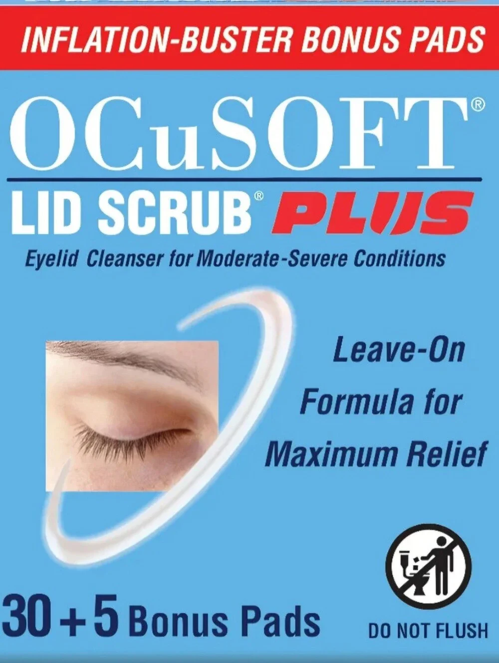 Lid Scrub Plus Eyelid Cleanser Pads — Blue 35 Ct Single Packaging